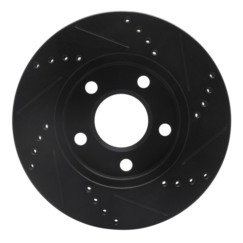 Buick LeSabre Brake Rotor (1) - Front Left - R1 Concepts - Drilled & Slotted - Black - `97-`05